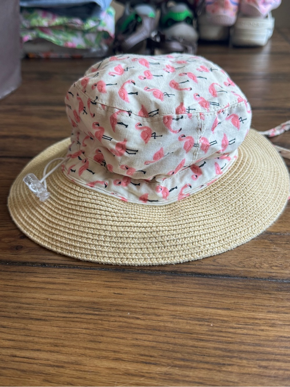 Sunny Dayz Baby Sun Hat with Pink Flamingoes